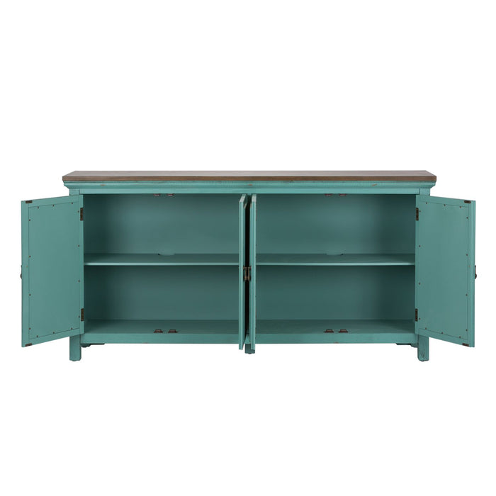 Kensington 4 Door Accent Cabinet in Turquoise - Furniture House (VA)