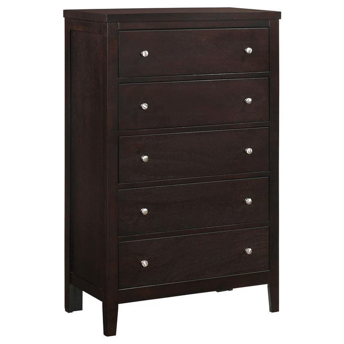 Carlton 5-drawer Rectangular Chest Cappuccino - Furniture House (VA)