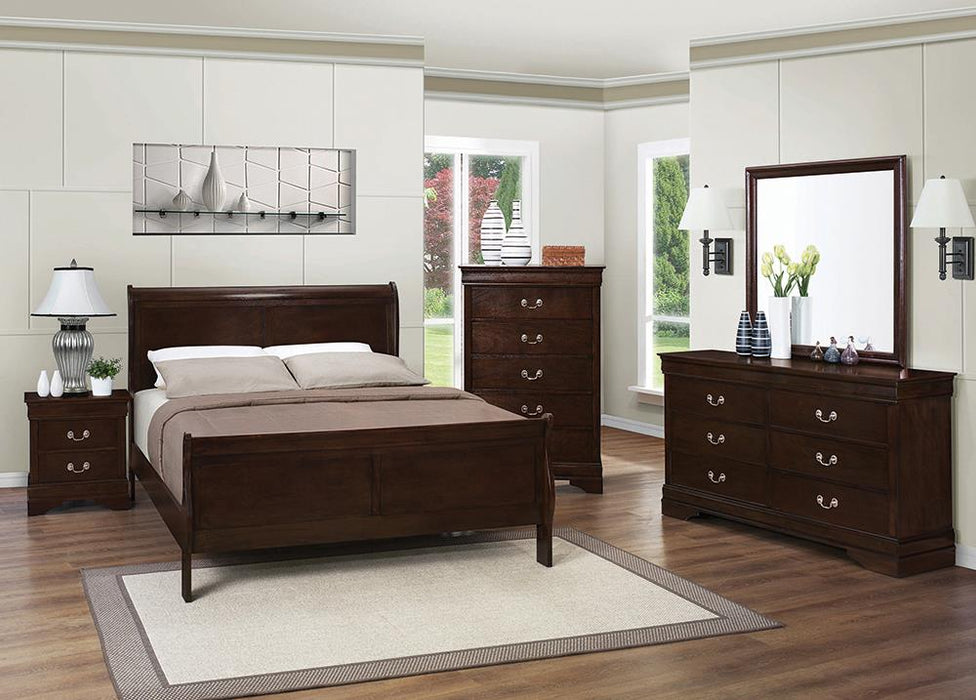 Louis Philippe 4 & 5 Piece Panel Bedroom Set with High Headboard E.king & Full - Furniture House (VA)