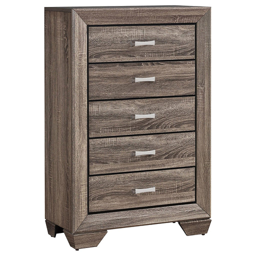 Kauffman 5-drawer Chest Washed Taupe - Furniture House (VA)
