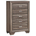 Kauffman 5-drawer Chest Washed Taupe - Furniture House (VA)