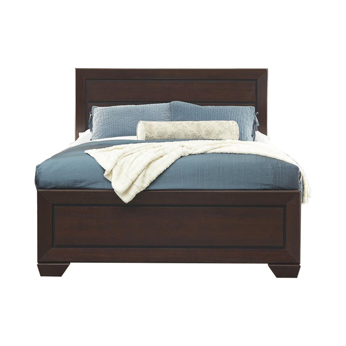 Kauffman California King, Eastren King, & Queen Panel Bed Dark Cocoa - Furniture House (VA)