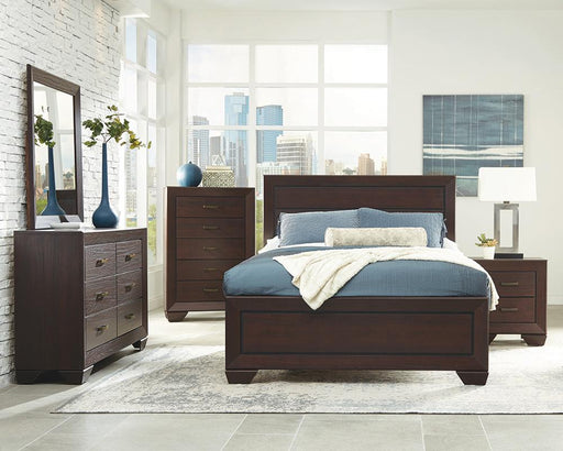 Kauffman Bedroom Set with High Straight Headboard - Furniture House (VA)