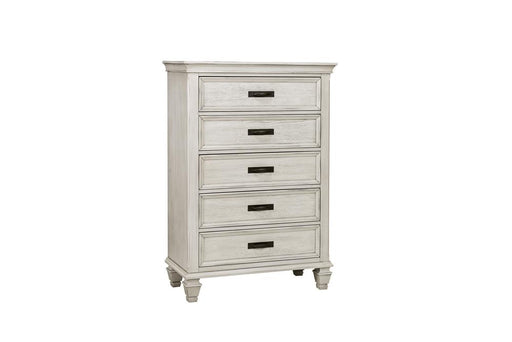 Franco 5-drawer Chest Antique White - Furniture House (VA)