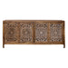 Marisol 74 Inch 4 Door Accent TV Stand in Weathered Honey and Soft Wash Gray - Furniture House (VA)