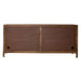 Marisol 74 Inch 4 Door Accent TV Stand in Weathered Honey and Soft Wash Gray - Furniture House (VA)