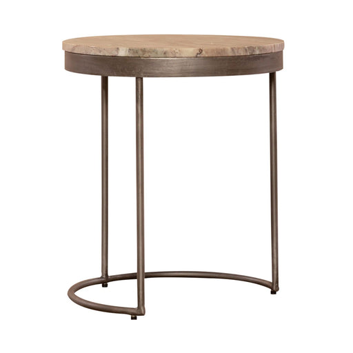 Eclipse Nesting Tables in Greystone Marble Top w/ Pewter Metal - Furniture House (VA)