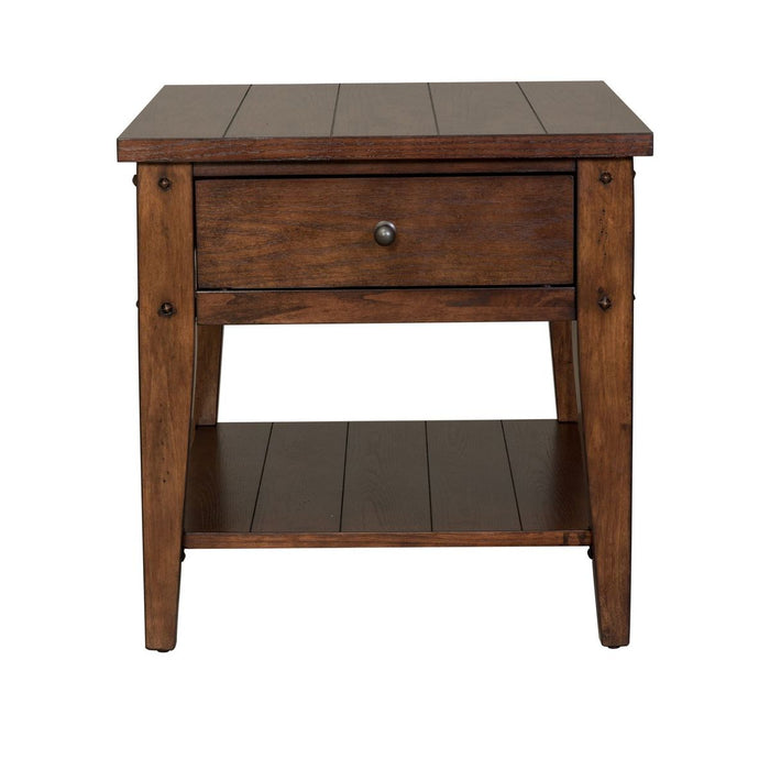 Liberty Furniture Lake House End Table in Rustic Brown Oak image