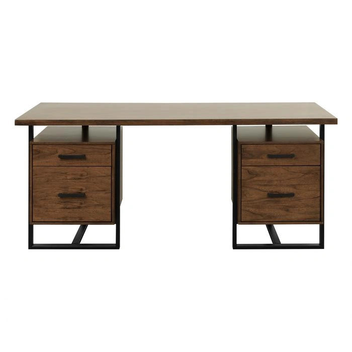 Sedley Writing Desk with Two Cabinets in Walnut 5415RF-15*