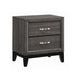 Watson 2-drawer Nightstand Grey Oak and Black - Furniture House (VA)
