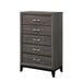 Watson 5-drawer Chest Grey Oak and Black - Furniture House (VA)