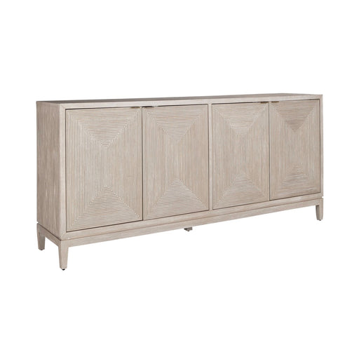 Kinsley 4 Door Accent Cabinet in Washed Taupe & Silver Champagne EST SHIP TIME APPX 4 WEEKS - Furniture House (VA)