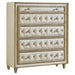 Antonella 5-drawer Upholstered Chest Ivory and Camel - Furniture House (VA)