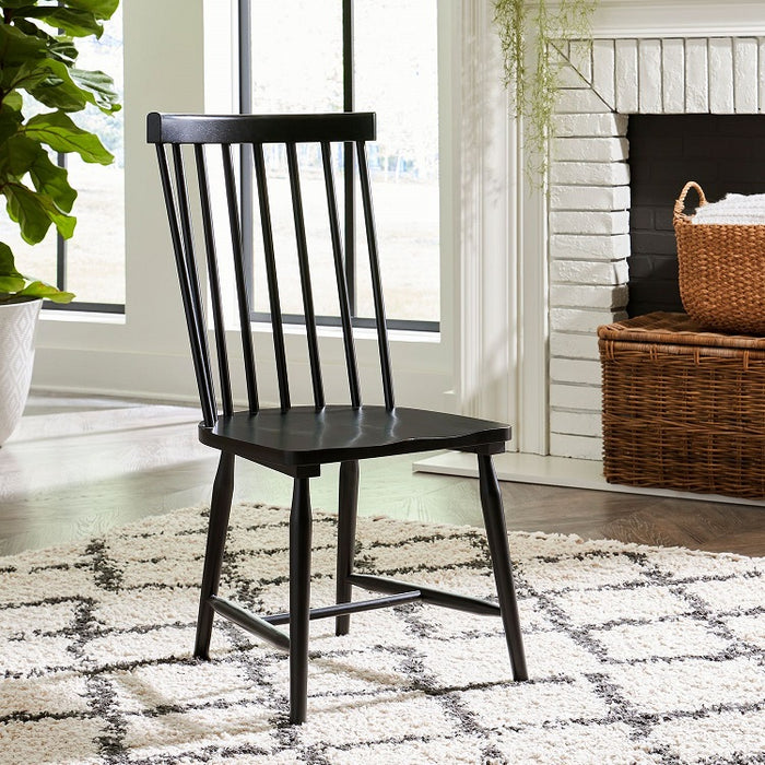 Liberty Furniture Capeside Cottage Spindle Back Side Chair (Set of 2) in Royal Black