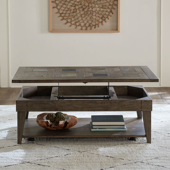 Arrowcreek Lift Top Cocktail Table in Weathered Stone image