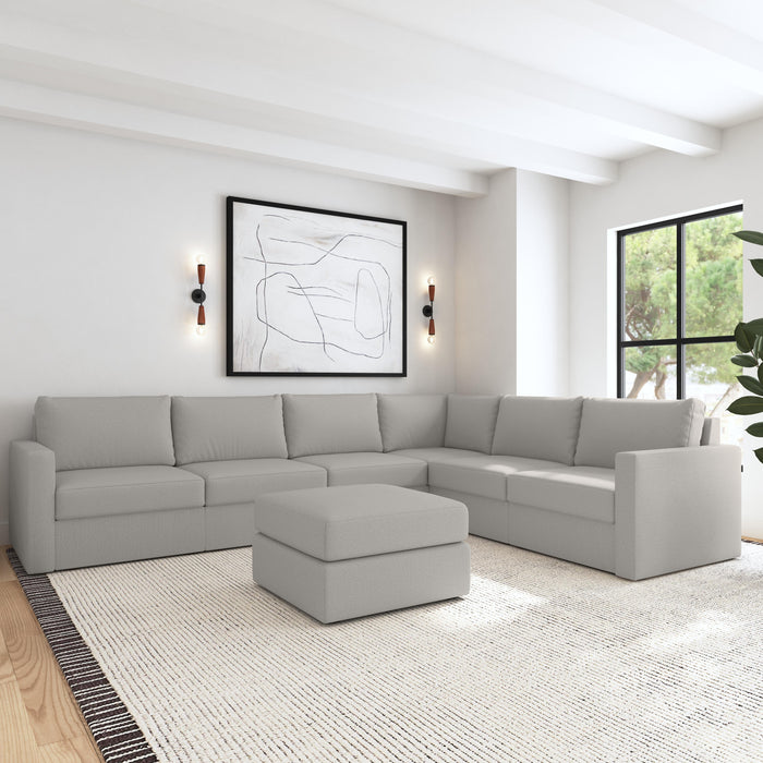 Flex 6-Seat Sectional with Standard Arm and Ottoman - Furniture House (VA)