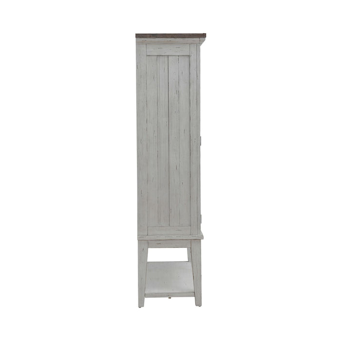 River Place Bar Cabinet in Riverstone White & Tobacco EST SHIP TIME APPX 4 WEEKS - Furniture House (VA)
