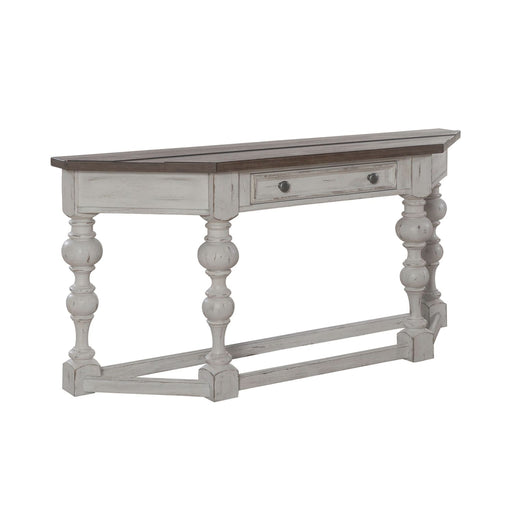 Liberty Furniture River Place Accent Console Table in Riverstone White & Tobacco EST SHIP TIME APPX 4 WEEKS image