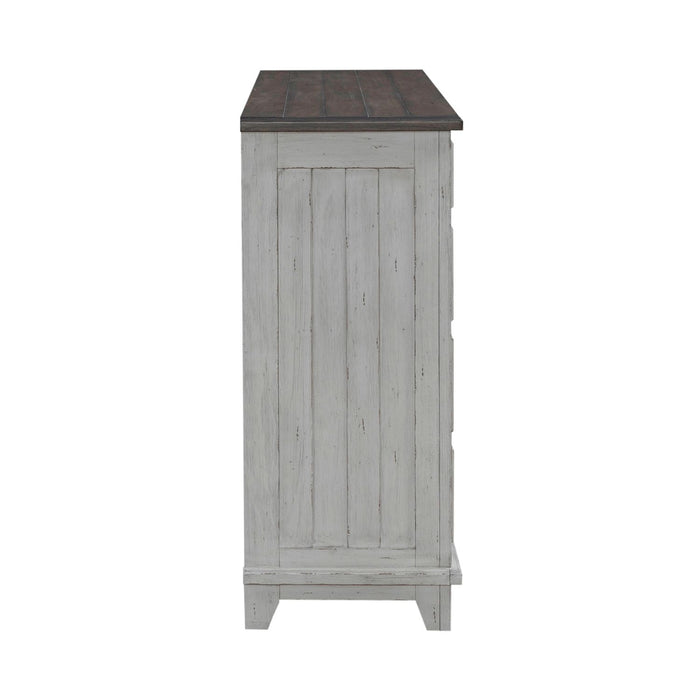 River Place 9 Drawer Dresser in Riverstone White and Tobacco - Furniture House (VA)