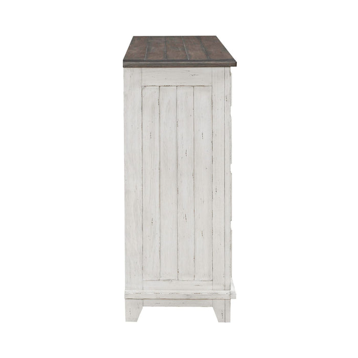 River Place 9 Drawer Dresser in Riverstone White and Tobacco image