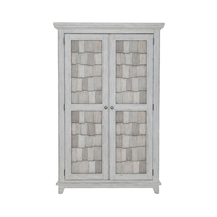 River Place Armoire in Riverstone White and Tobacco - Furniture House (VA)