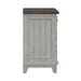 River Place 3 Drawer Nightstand with Charging Station in Riverstone White and Tobacco - Furniture House (VA)