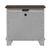 River Place 3 Drawer Nightstand with Charging Station in Riverstone White and Tobacco - Furniture House (VA)