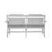 River Place Panel Back Bench in Riverstone White & Tobacco - Furniture House (VA)