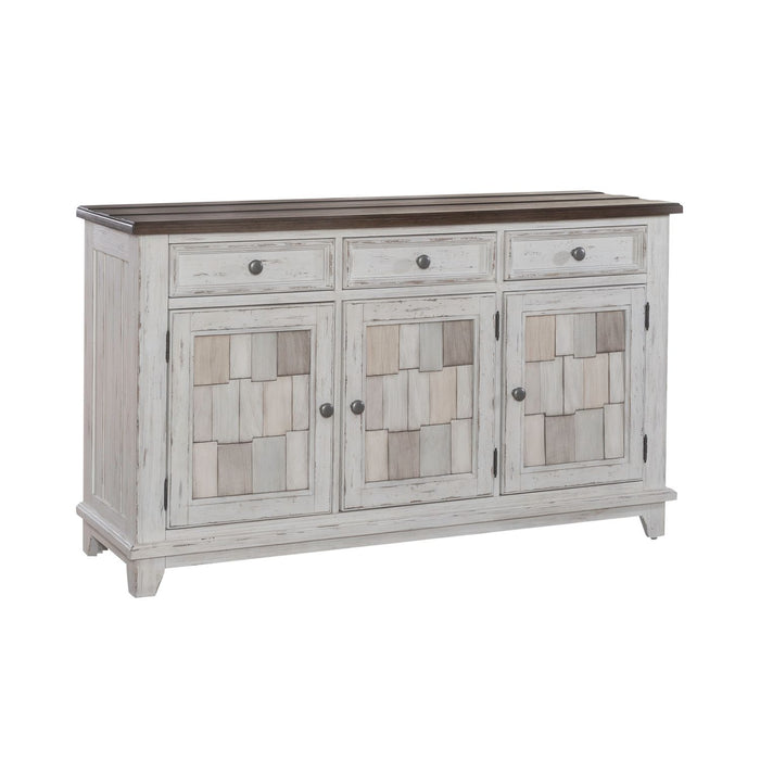 River Place Accent Server in Riverstone White & Tobacco - Furniture House (VA)