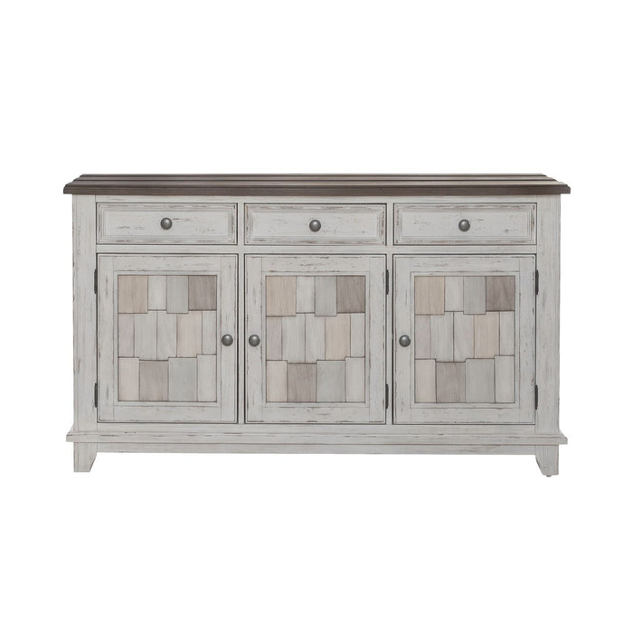 River Place Accent Server in Riverstone White & Tobacco - Furniture House (VA)