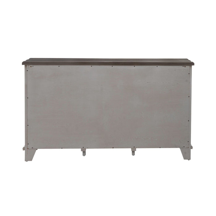 River Place Accent Server in Riverstone White & Tobacco - Furniture House (VA)