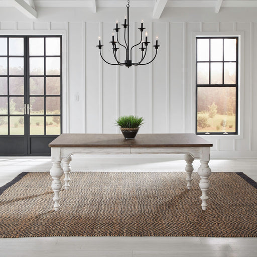 River Place Rectangular Leg Table in Riverstone White & Tobacco - Furniture House (VA)