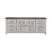 River Place Entertainment Console in Riverstone White/Tobacco - Furniture House (VA)