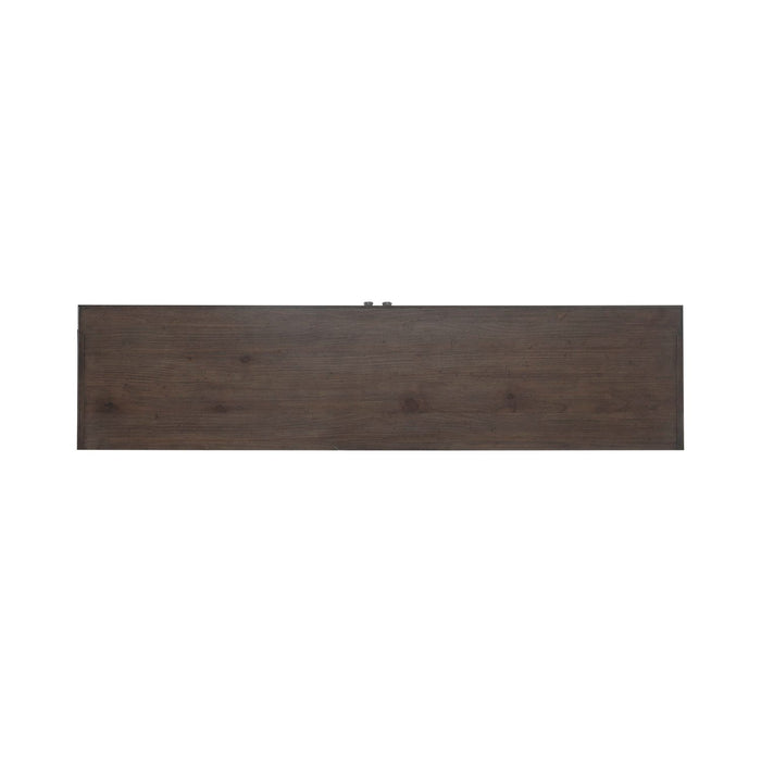 River Place Entertainment Console in Riverstone White/Tobacco - Furniture House (VA)