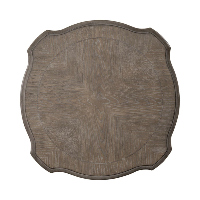 Magnolia Manor Round Accent Table in Antique White Base w/ Weathered Bark Tops image