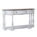 Magnolia Manor 56 Inch Hall Console Table in Antique White Base w/ Weathered Bark Tops - Furniture House (VA)