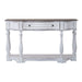 Magnolia Manor 56 Inch Hall Console Table in Antique White Base w/ Weathered Bark Tops - Furniture House (VA)