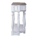 Magnolia Manor 56 Inch Hall Console Table in Antique White Base w/ Weathered Bark Tops - Furniture House (VA)
