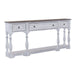 Magnolia Manor 72 Inch Hall Console Table in Antique White Base w/ Weathered Bark Tops - Furniture House (VA)