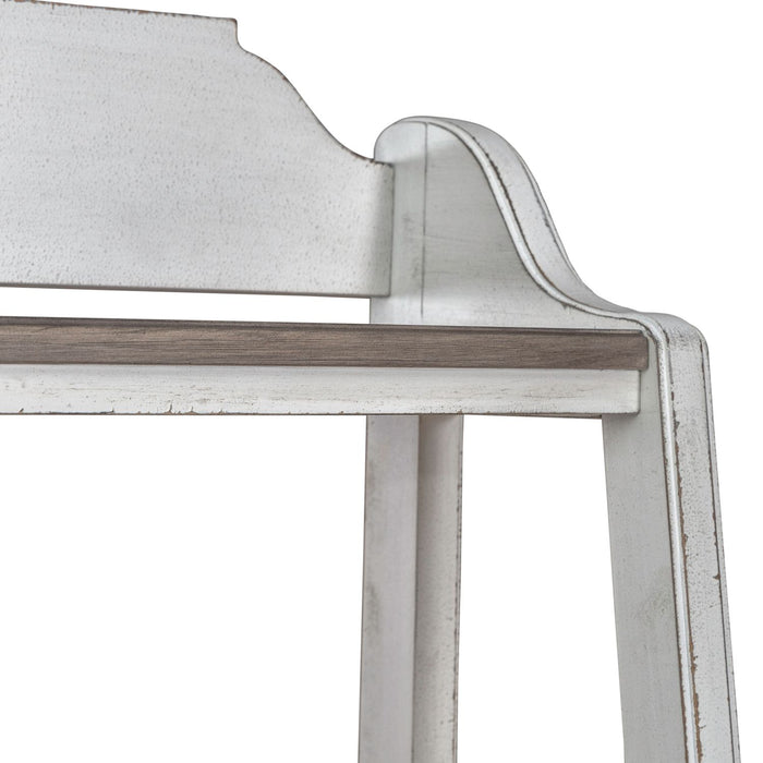 Magnolia Manor Leaning Pier Bookcase in Antique White & Weathered Bark - Furniture House (VA)