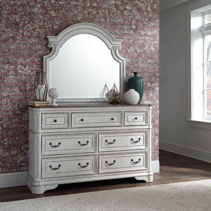 Magnolia Manor Queen Panel Bed, Dresser & Mirror, Chest, Night Stand