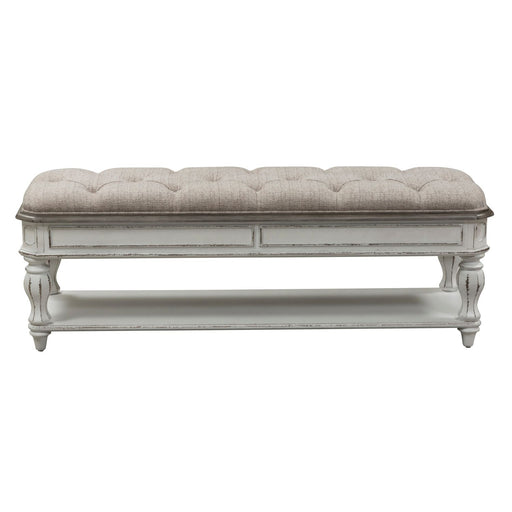 Magnolia Manor Bed Bench in Antique White - Furniture House (VA)
