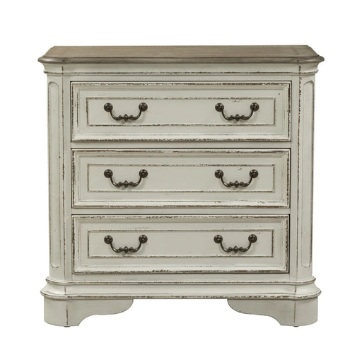 Magnolia Manor 3 Drawer Bedside Chest in Antique White - Furniture House (VA)