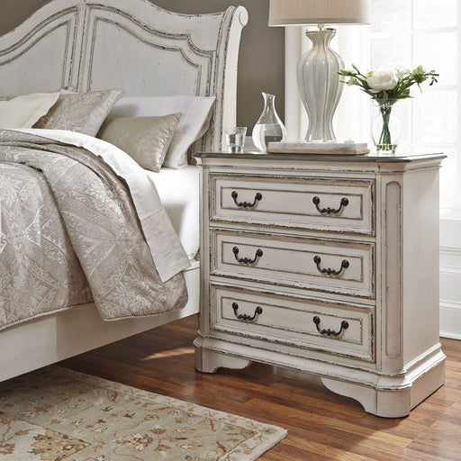 Liberty Magnolia Manor 3 Drawer Bedside Chest in Antique White image