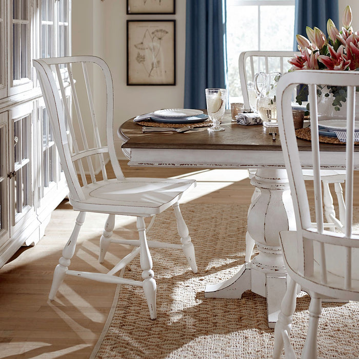 Magnolia Manor 5 Piece Double Pedestal Table Set
