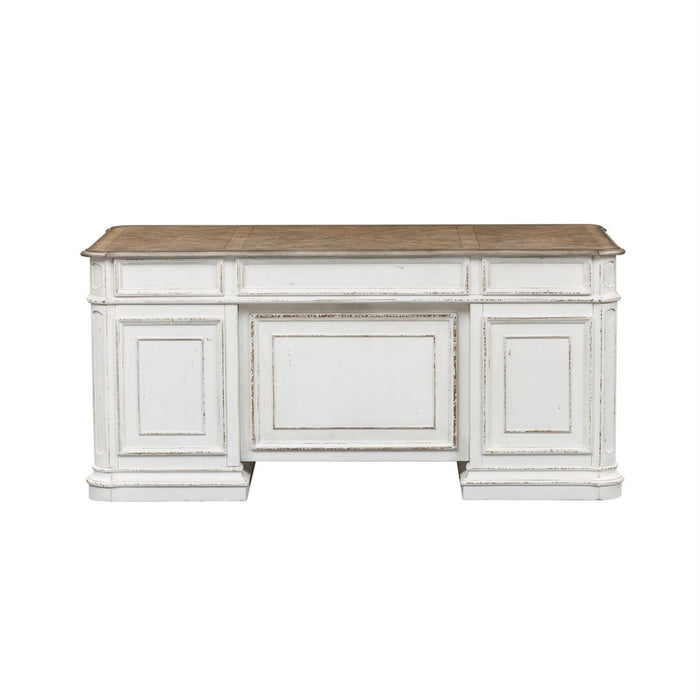 Liberty Magnolia Manor Jr Executive Desk in Antique White 244-HOJ-DSK