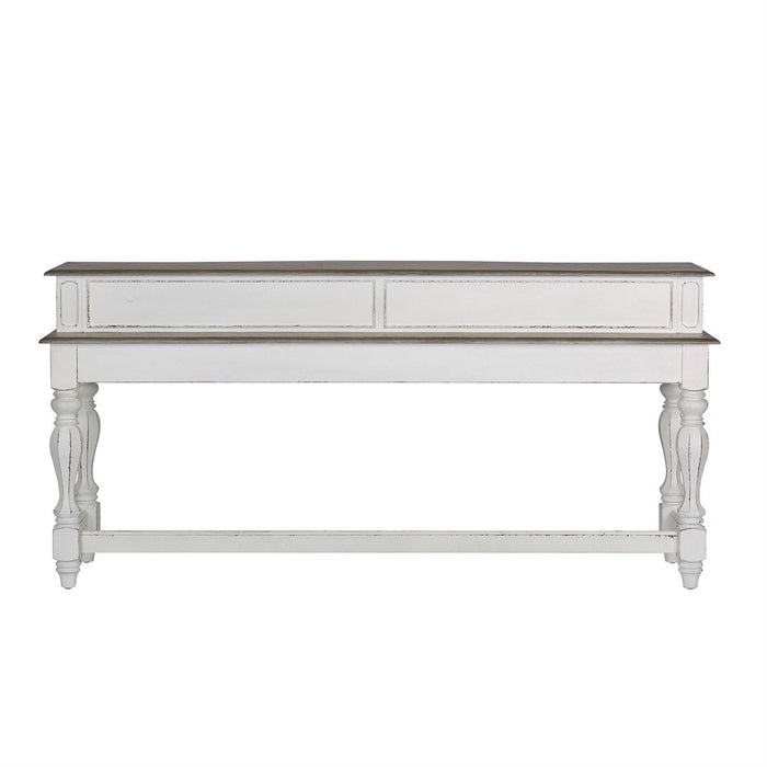 Liberty Magnolia Manor Console Bar Table in Antique White