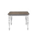 Magnolia Manor Leg Table in Antique White Base w/ Weathered Bark Tops - Furniture House (VA)