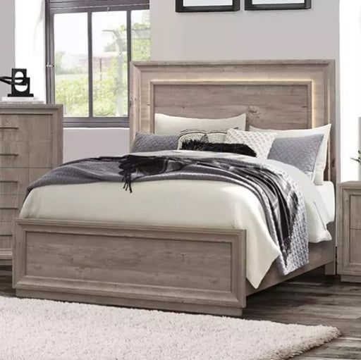 Liberty Furniture Horizons King Panel Bed with HB Lights in Graystone image