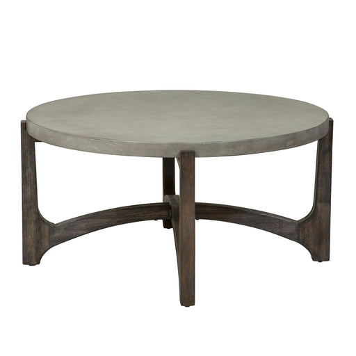 Cascade Round Cocktail Table in Wire Brush Rustic Brown - Furniture House (VA)